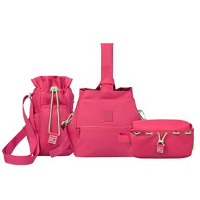 Kit Bolsa Cora, Lancheira Cora e Necessaire Cora Rosa