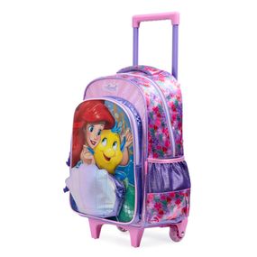 Mochila de Rodinha Infantil Feminina Ariel  e Linguado