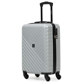 Kit Mala de Bordo 10 kg Abs 4 Rodas Detroit Prata + Mochila Masculina Executiva para Notebook Mover Preta