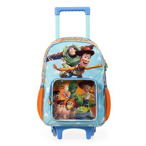 Kit Mochila de Rodinha + Lancheira Térmica  + Estojo Infantil Masculino Toy Story Azul