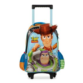 Kit Mochila de Rodinha + Lancheira Térmica  + Estojo  Infantil Masculino Toy Story  Verde e Caramelo
