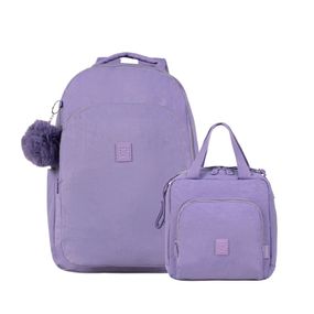 Kit Mochila e Lancheira Térmica Feminina Pop Fun Lilás