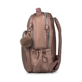 Kit Mochila + Lancheira Térmica  + Estojo Feminino Juvenil Perolado Cobre