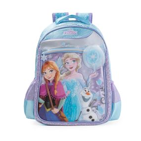 Mochila Escolar Feminina Infantil Frozen Azul Claro