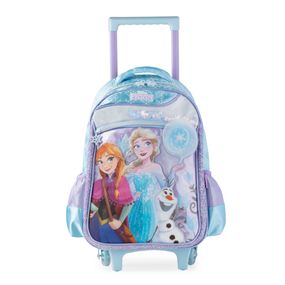 Mochila de Rodinha Infantil Feminina Frozen Azul Claro