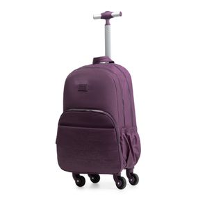 Mochila de 4 Rodinhas Juvenil Feminina Crinkle Glitter Roxa