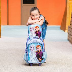 Kit Mochila e Lancheira Térmica Feminina Infantil Frozen Elsa e Anna  Lilás