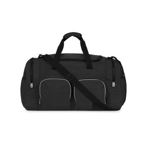 Bolsa de Viagem Color Block Bolso Duplo Frontal Preta