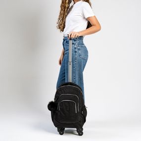 Mochila de 4 Rodinhas Feminina Juvenil Pop Fun Preto