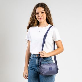 Bolsa Feminina Transversal Perolada Roxo