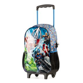 Mochila de Rodinha Infantil Masculina Vingadores Azul