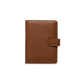 Porta Passaporte de Couro Basic Pequeno RFID Caramelo
