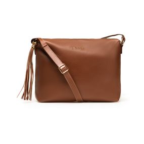 Bolsa Transversal Femininade Couro Média Basic Marrom
