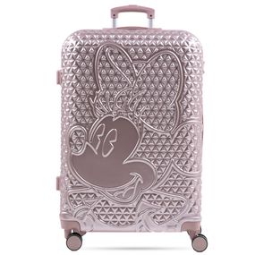 Mala de Viagem Grande 32 Kg ABS 4 Rodas Minnie Epcot Rosé