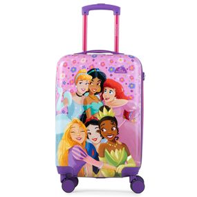 Mala de Bordo 10 Kg ABS 4 Rodas Princesas Disney Rosa