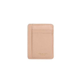 Porta Cartão Feminino Couro Basic Grande Bege