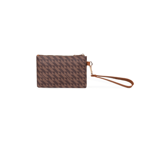 Necessaire de Viagem Feminina com Alça Pequena Monograma BG Marrom