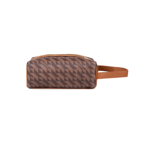 Necessaire de Viagem Feminina Média Monograma BG Marrom