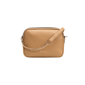 Bolsa Transversal Feminina Pequena Correntes Bege