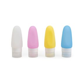 Kit com 4 Frascos de Silicone para Viagem Colorido