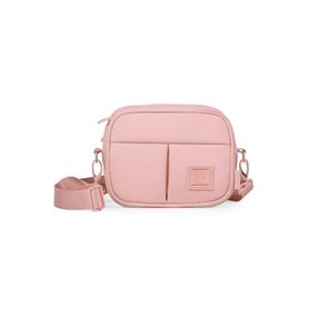 Bolsa Transversal Feminina Pequena Esportiva Puff Rosa Claro