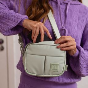 Bolsa Transversal Feminina Pequena Esportiva Puff Verde
