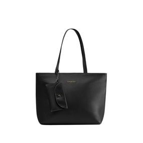 Bolsa de Ombro Feminina de Grande Tote Couro Basic Preta