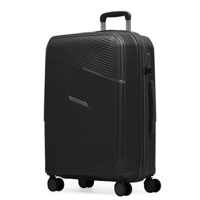 Mala Média 23 Kg Polipropileno 4 Rodas Seul Preta