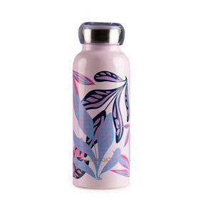 Garrafa Térmica 500ml Estampada com Silicone Rosa