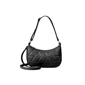 Bolsa Feminina Pequena Baguette Matelassê Preta