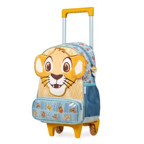 Mochila de Rodinha Infantil Masculina Simba Baby Azul