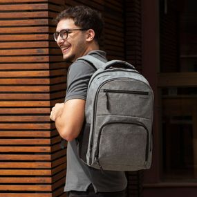 Mochila Masculina Grande para Notebook México Cinza