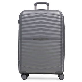 Mala de Viagem Grande 32 Kg Polipropileno 4 Rodas Hong Kong  Cinza