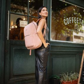 Mochila de Viagem Feminina Executiva Grande para Notebook Donna Rosa