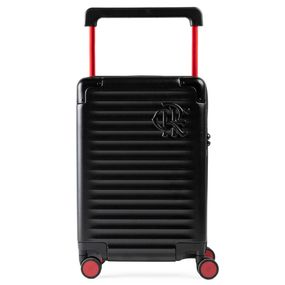 Mala de Bordo Flamengo 10 Kg Policarbonato 4 Rodas Premium Oficial Preta