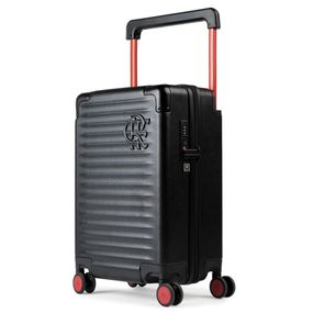 Mala de Bordo Flamengo 10 Kg Policarbonato 4 Rodas Premium Oficial Preta