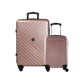 Conjunto de Malas ABS 4 Rodas Downtown PP e Detroit M Rosé