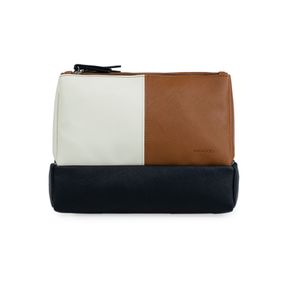 Necessaire Viagem Feminina Grande Recortes Preta e Branca