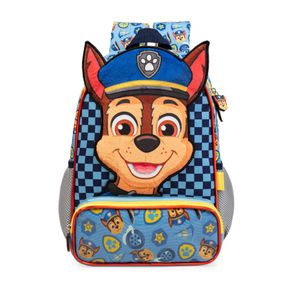 Mochila Escolar Masculina Patrulha Canina Chase Baby Azul