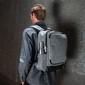 Mochila Masculina Executiva Para Notebook City Block Cinza