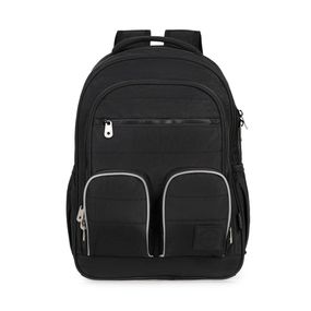 Mochila Escolar Masculina Juvenil Color Block Preto
