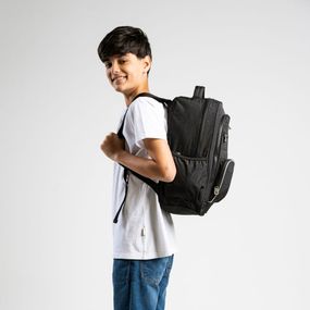 Mochila Escolar Masculina Juvenil Color Block Preto
