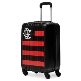 Mala de Bordo 10 kg ABS 4 Rodas Oficial Flamengo Preta e Vermelho