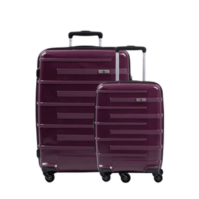 Conjunto de Malas Polipropileno 4 Rodas Zíper Antifurto SwissOne Montreux Roxo P e M