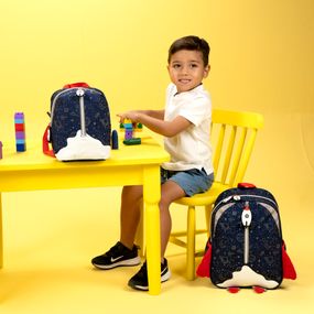 Kit Mochila Universo e Lancheira Térmica Pré Escolar Universo Baby Azul Escuro